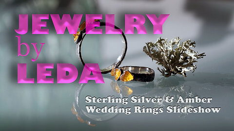 Sterling Silver & Amber Wedding Rings Slideshow