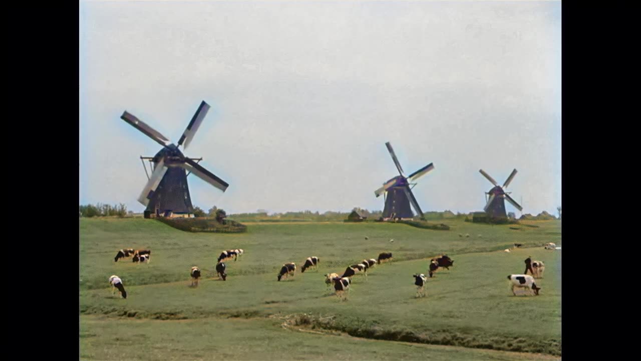 Dutch Windmills in Color: A 1930s Legacy of the Polders!