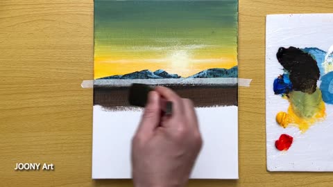 Winter Sunrise Painting _ Acrylic Painting