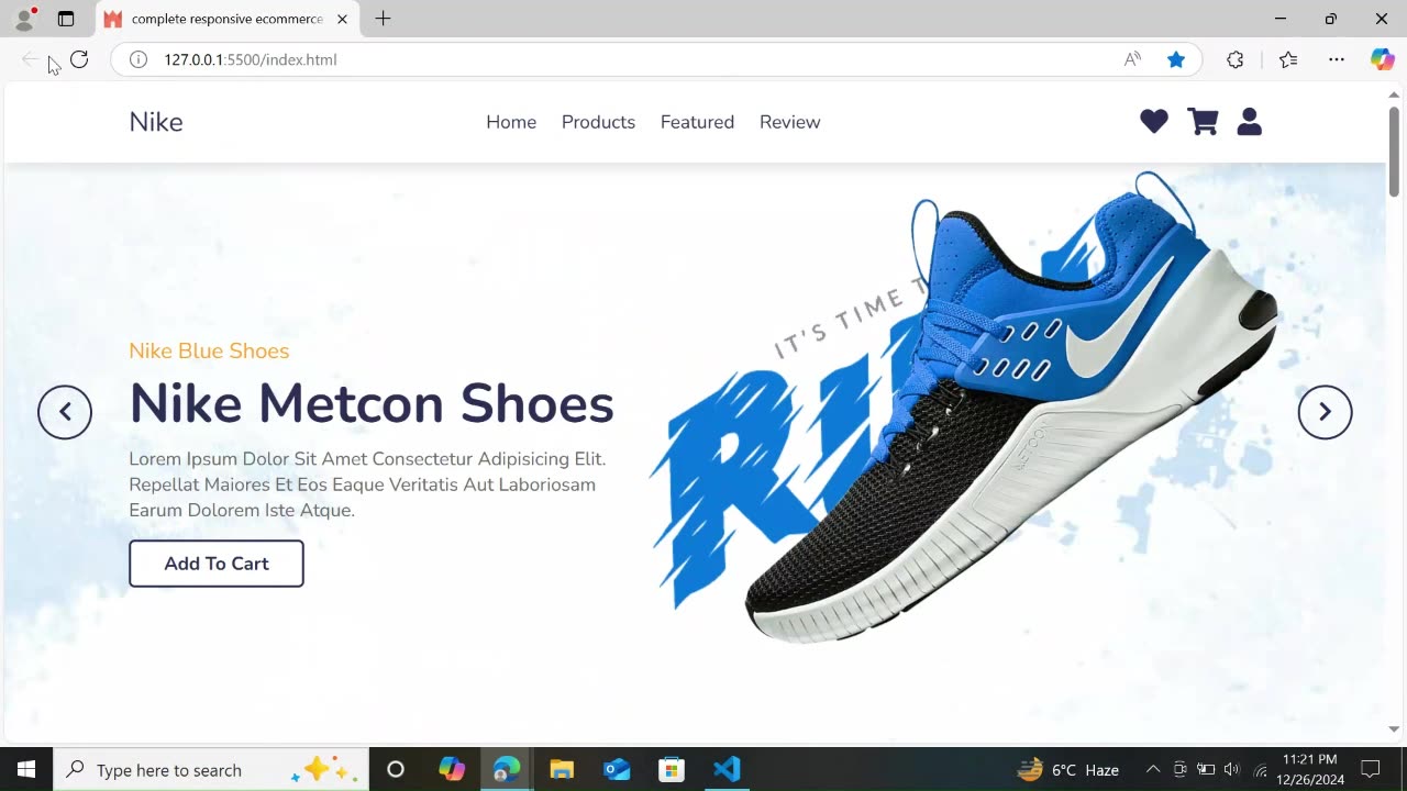 Responsive Sneaker Website Design | HTML, CSS & JS | Free Source Code