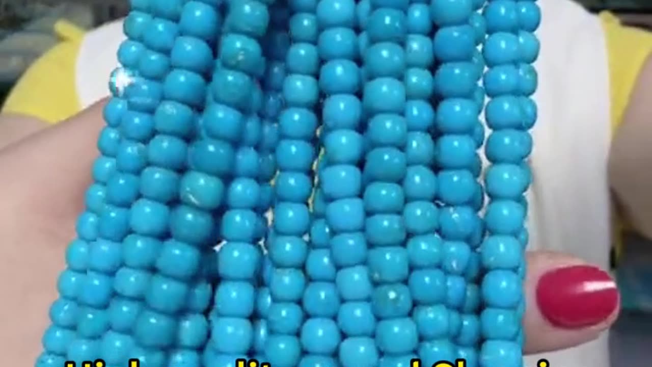 241224-5 High quality round Sleeping Beauty natural sterling treatment turquoise round bead string