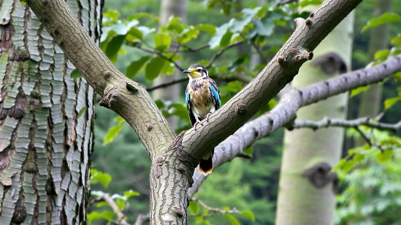 A Bird on a tree branch.