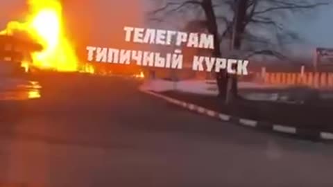 🔥 Gas station burns and explodes in Kurchatov, Kursk region