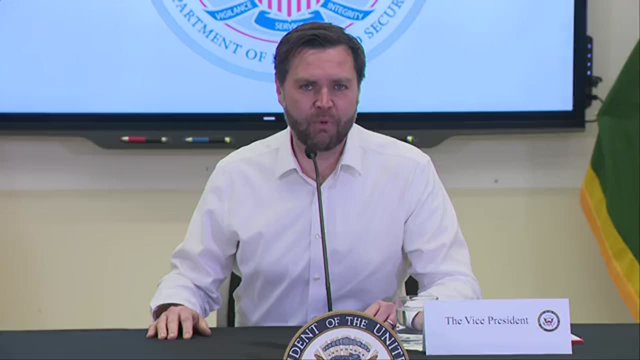 atch: VP JD Vance gives remarks after taking helicopter tour of border.