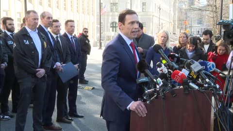 U.S. Attorney John J. Durham speaks after the arraignments of cartel leaders expelled from Mexico.