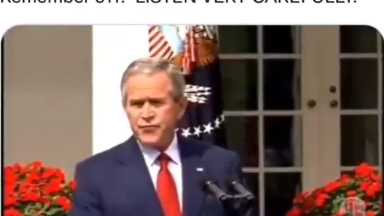 President George W Bush says e 9/11 terrorists made sure the EXPLOSIVES💣 went off at a HIGH ENOUGH TEMPERATURE💥 to PREVENT people trapped ABOVE👀 from escaping.