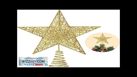 Christmas Tree Toppers Xmas Glitter Gold Hollow Star Treetop Topper for Christmas Review