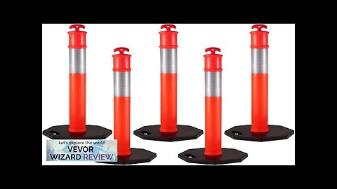 VEVOR 5Pack Delineator Posts 44 Inch Height Orange PE Delineator Post Kit Review