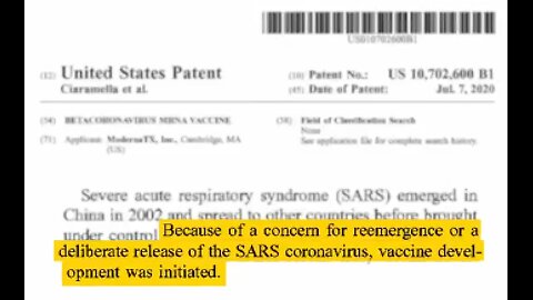 Dr. David Martin: In 2019 Moderna made reference to an ACCIDENTAL or INTENTIONAL release of Respiratory Pathogen in their Patent filings.