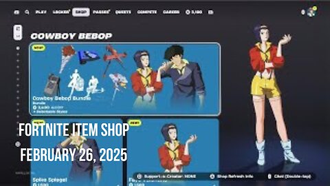 Fortnite Item Shop|February 26, 2025(*New* Cowboy Bebop Bundle & Raiju Bundle)