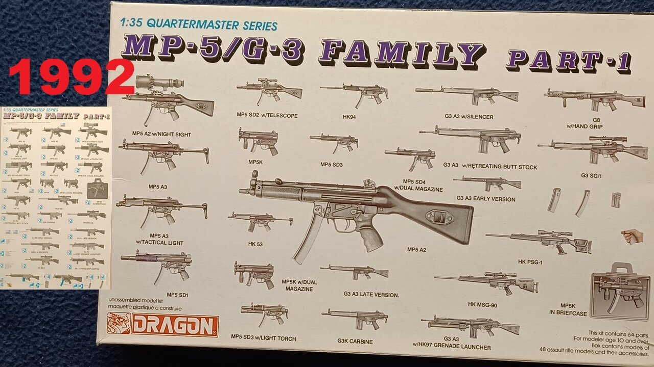 re-UNBOXING: DRAGON, MP-5/G-3 FAMILY PART 1, 1:35 QUARTERMASTER SERIES, 3803, 1992