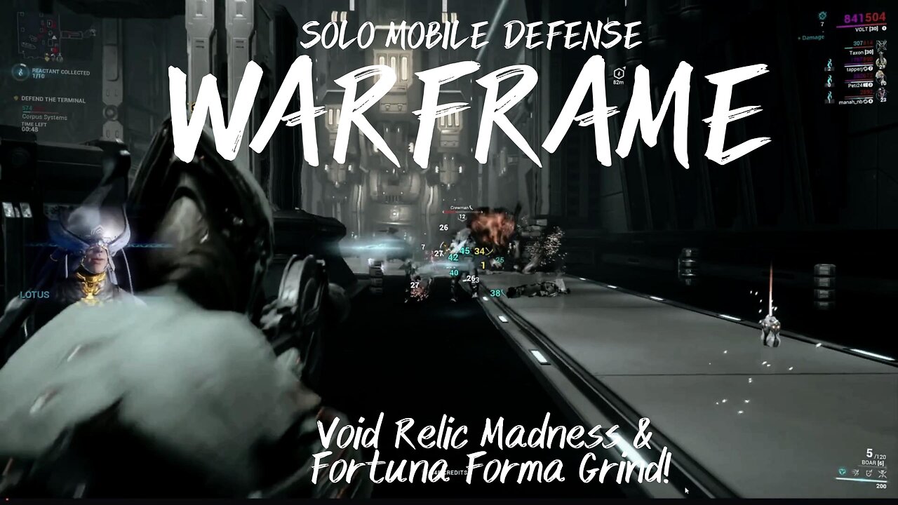 Warframe Solo Mobile Defense | Void Relic Madness & Fortuna Forma Grind!