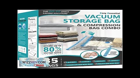 35 Pack Space Saver Bags (5 Jumbo/6 Large/6 Medium/6 Small/6 Roll-M/6 Roll-S) Review