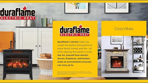 Duraflame Freestanding Electric Fireplace Stove Heater with 3D Flame Effect for 1,000 Sq. Ft. Room