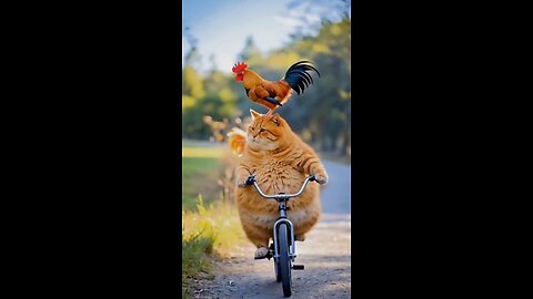 CAT PLAYING WITH CHICKEN