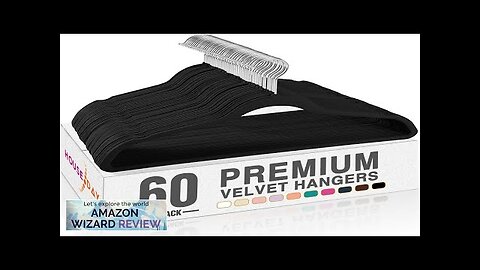 HOUSE DAY Black Velvet Hangers 60 Pack Premium Clothes Non-Slip Felt Hangers Review