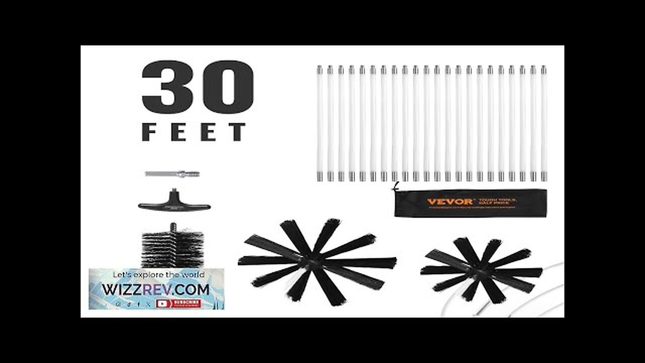 VEVOR 22 Pieces 30 FEET Dryer Vent Cleaner Kit Include 3 Different Review