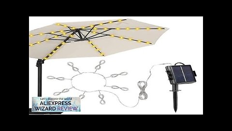 Solar LED Lighted Patio Umbrella Cantilever Hanging Umbrella with 8 Brightness Modes Review