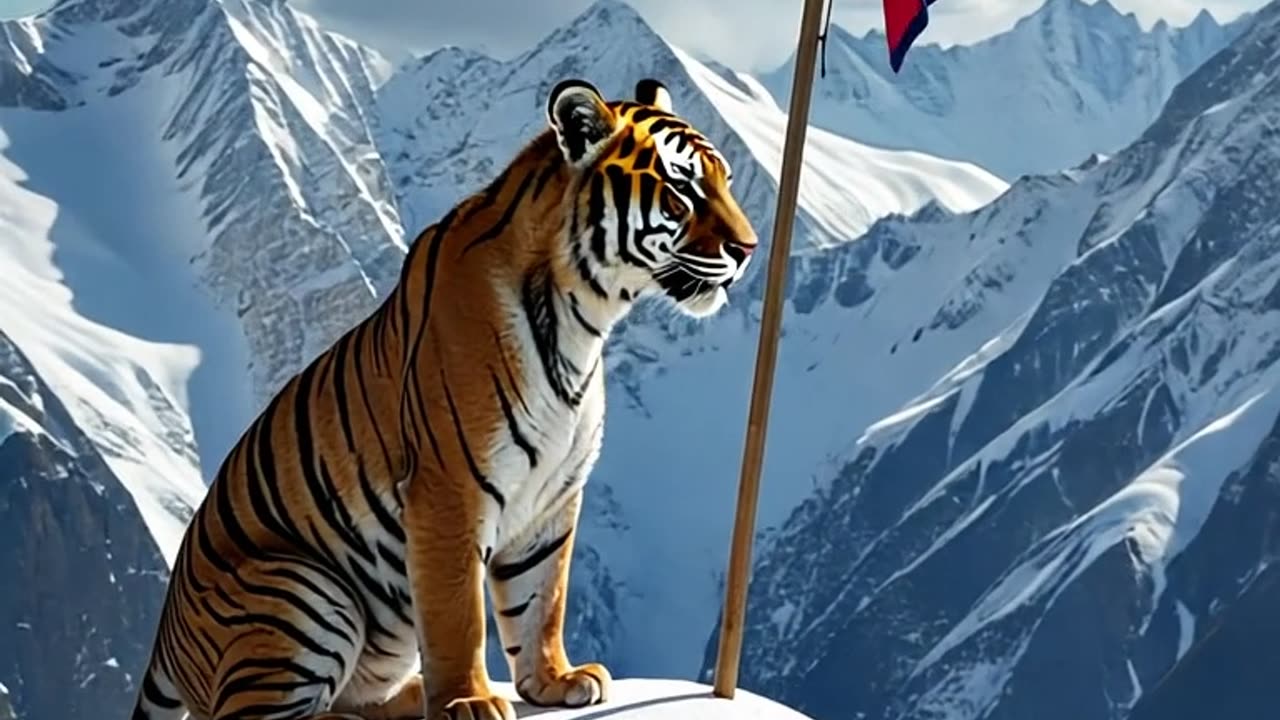 tiger with nepsli flag