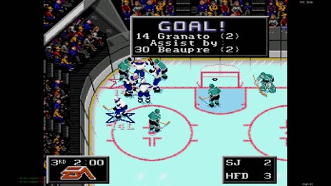 NHL '94 Franchise Mode 1992 Playoffs R1 G1 - Len the Lengend (SJ) at whalers (HAR)