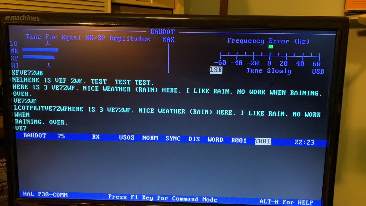 HAL P38 RTTY