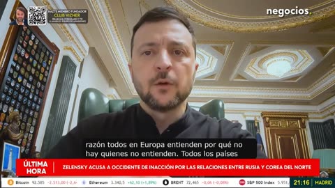 ÚLTIMA HORA | Zelensky critica la "inacción mundial" en las relaciones entre Rusia y Corea del Norte