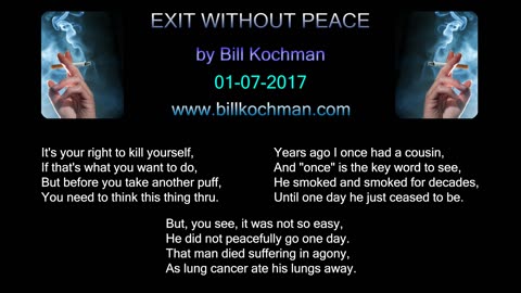 EXIT WITHOUT PEACE -- an original song by Bill Kochman.