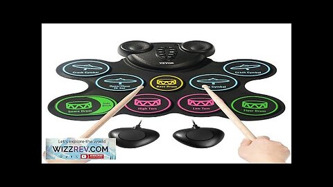 Electric Drum Set 9-Pad with Headphone Jack Pedals Built-in Speakers for Kids Review