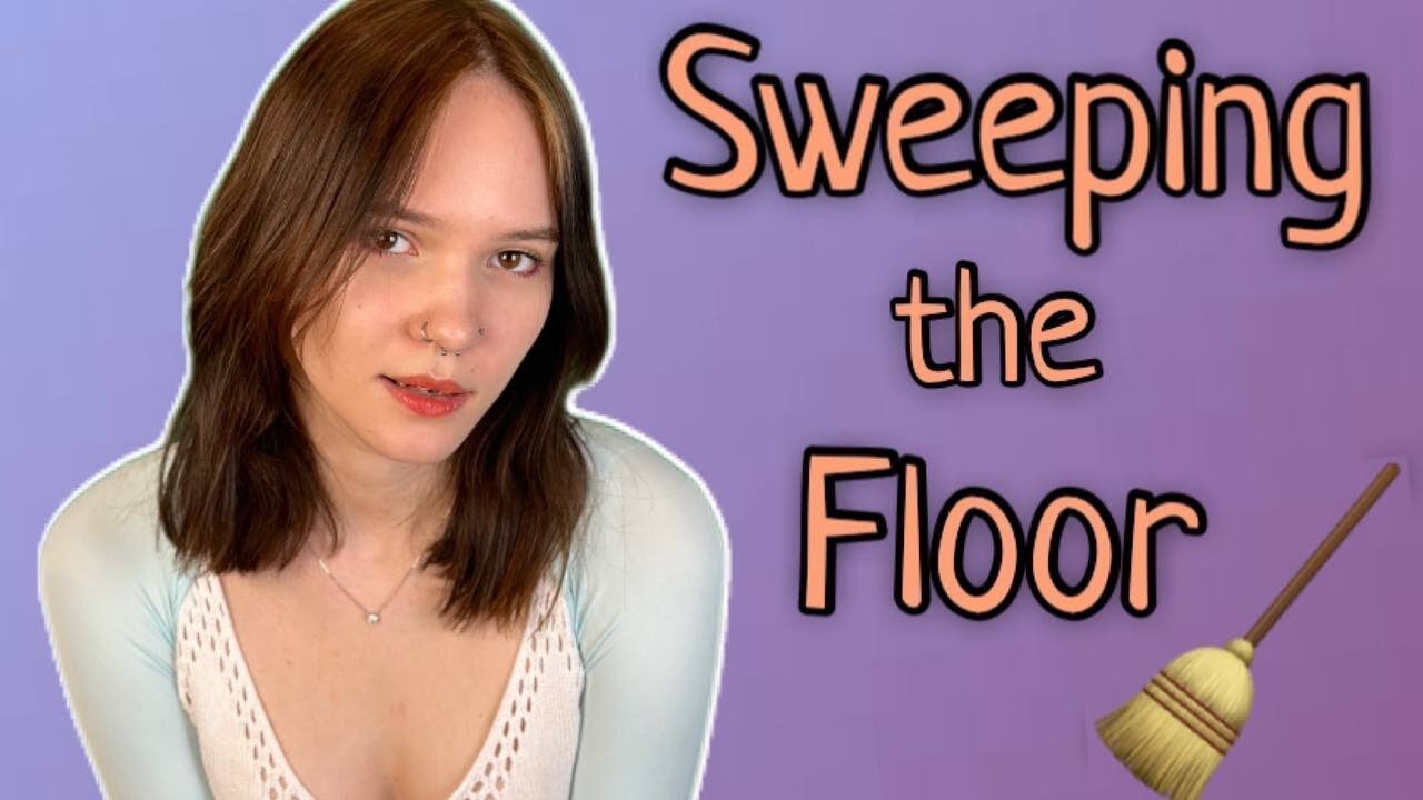 SWEEPING THE FLOOR with a broom LIKE A WITCH