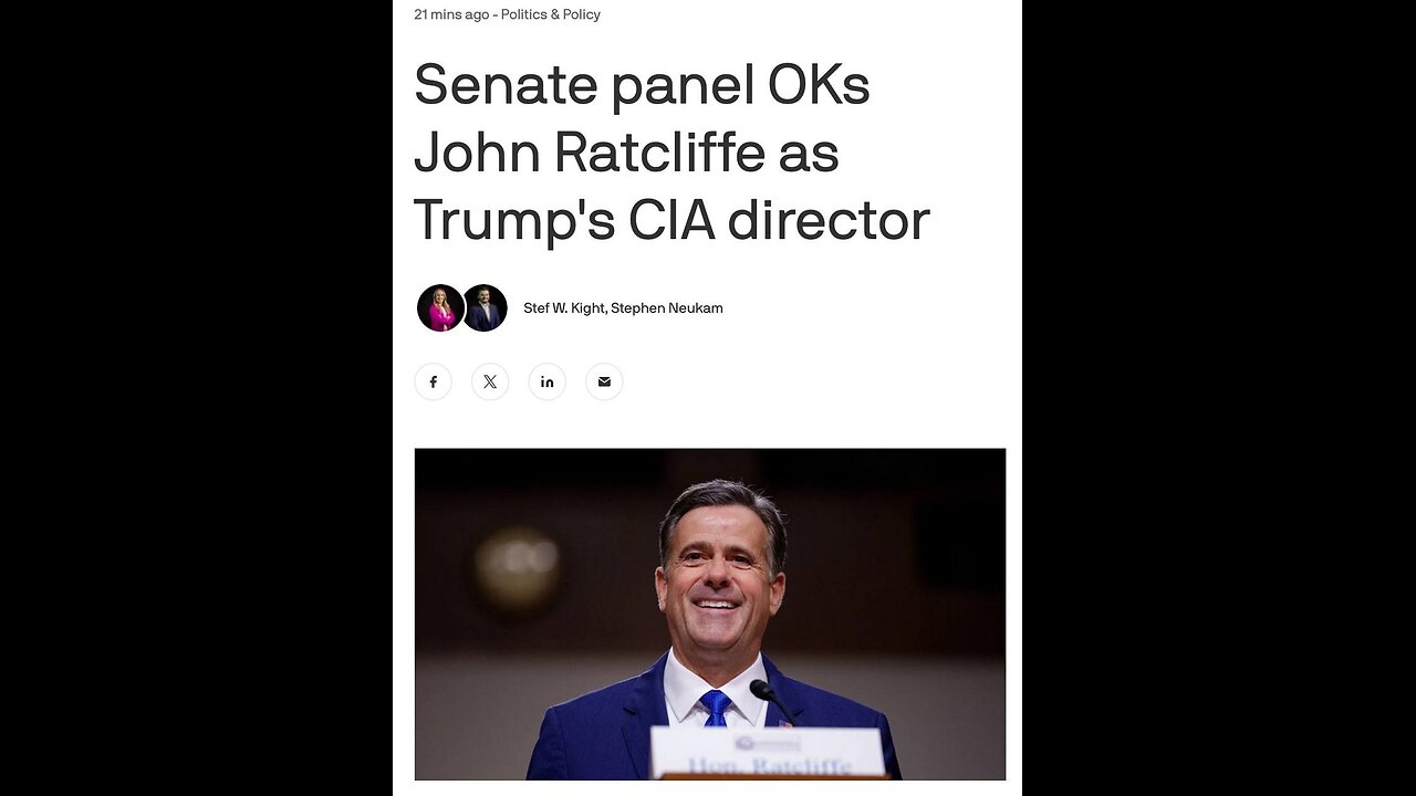 This is John Ratcliffe,