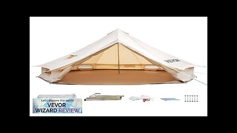 VEVOR 10-12 Person Canvas Glamping Bell Tent Breathable Waterproof Yurt Tent Review