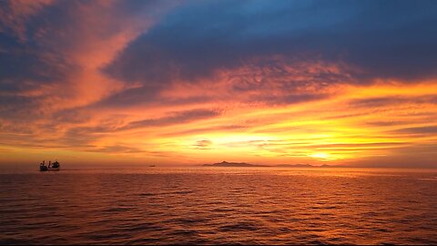 The most beautiful sunset off the coast of Kythnos