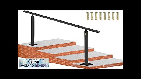 VEVOR Outdoor Stair Railing Kit 5 FT Handrails 0-5 Steps Adjustable Angle Review