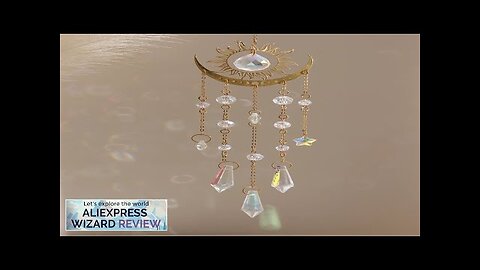 1pc gold flame moon crystal pendant sunlight catcher outdoor garden ab colourful Review