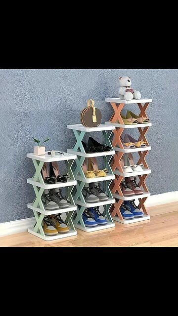 5 Layer Shoe Rack Organizer, Small Creative Vertical Shoe Stand,