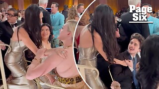 Watch Kylie Jenner appear to get snubbed by Demi Moore in awkward interaction at Golden Globes 2025