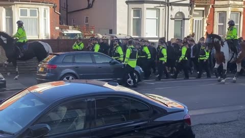 Preston fans in Blackpool