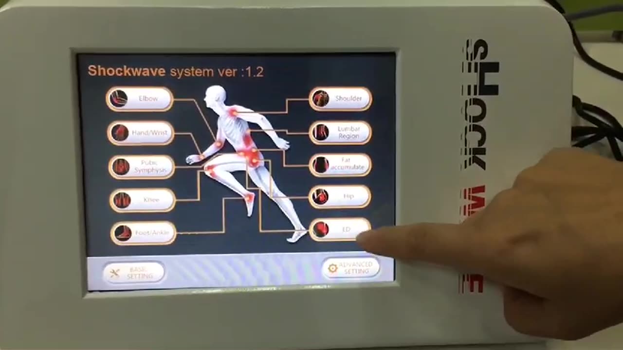 Shockwave Therapy Touch Screen Model Digital For Physiotherapy and ED Treatment Clinical Horizontal