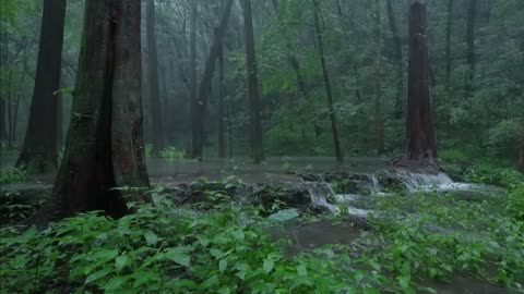 The streams and rain in the valley