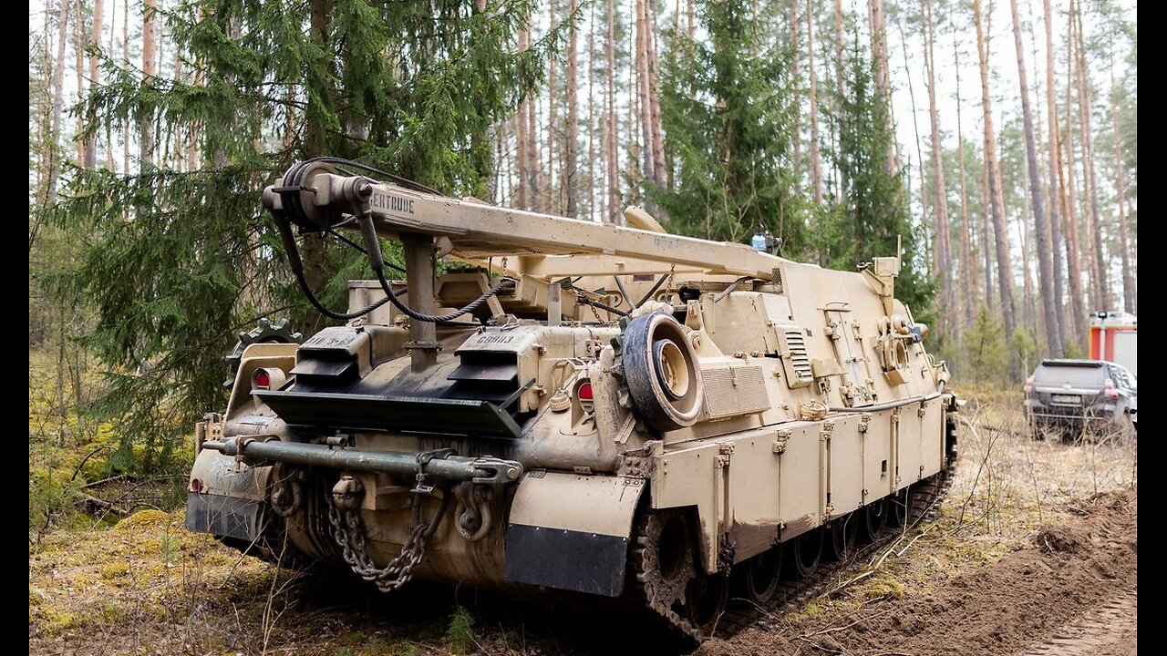 Rescue mission of U.S. M88A2 recovery vehicle at the bottom of Lithuanian swamp have started