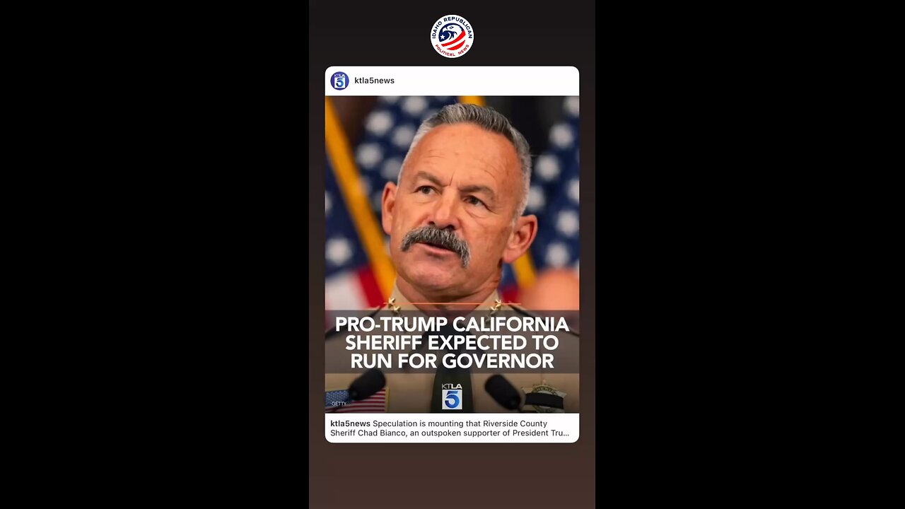 Sheriff Bianco Running for Cali Governor