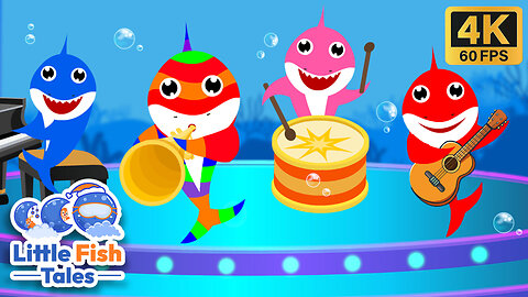 Colorful Baby Shark | Rainbow Shark | Sing along | Little Fish Tales | #babyshark