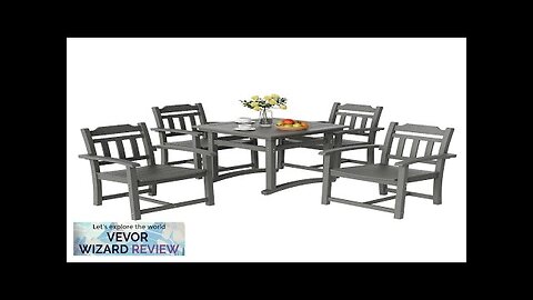 VEVOR 5 Pieces Patio Dining Set Outdoor Square Furniture Table and Chairs Review