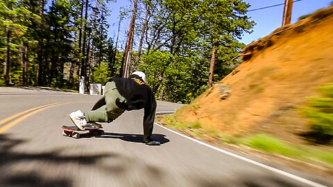 Skateboarding a Mountain Road