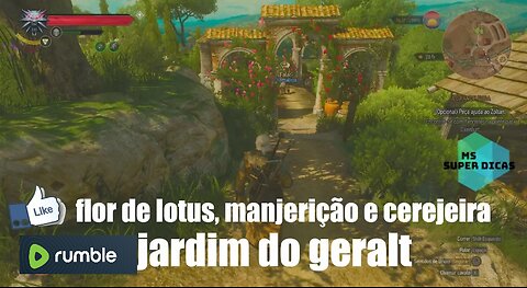 jardim do geralt e flor de lotus ,manjeriçao e cerejeira