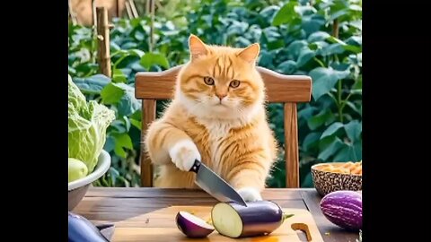 cat making delicious food 🤤