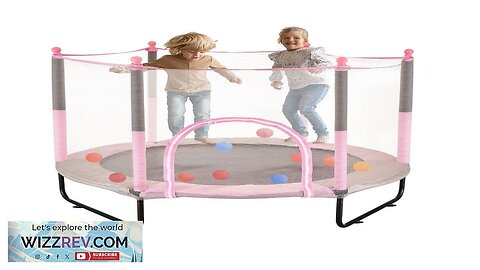 60" Trampoline for Kids Mini Toddler Trampoline with Net Indoor Outdoor Review