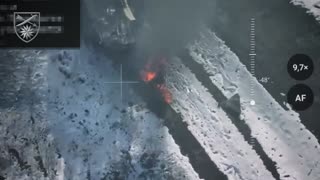 Rare Russian BTR-3 Cooking Off After Being Hit By Multiple Drones