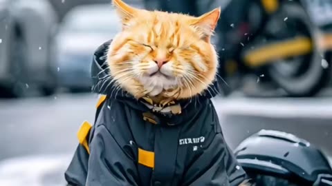 Cat drive bike 😂😂 funny cat