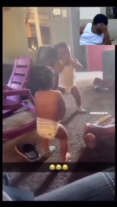Black babies fighting.... black people will blame white people for this